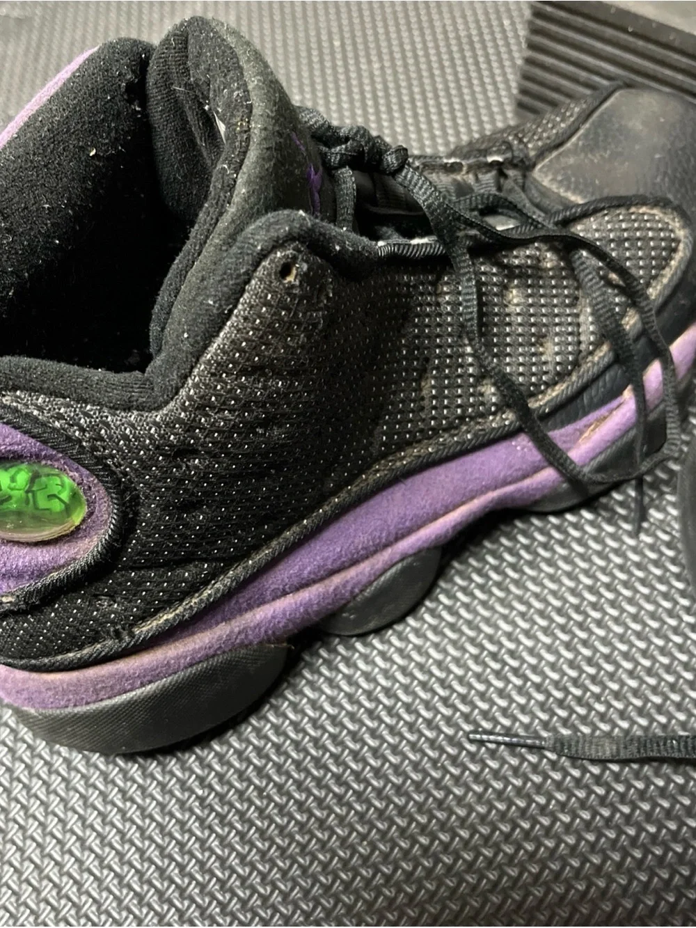 Jordan Kids Black and Purple High-Top Sneakers